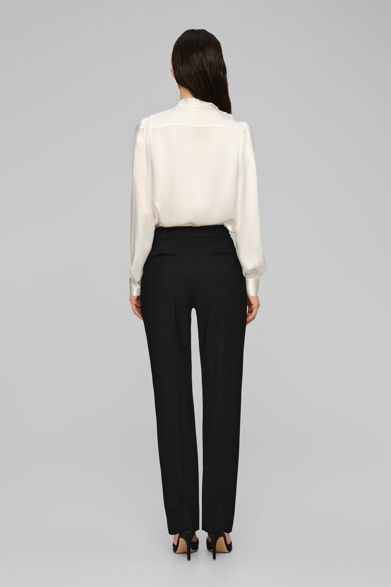 Camasa alba din matase naturala satinata Lavish