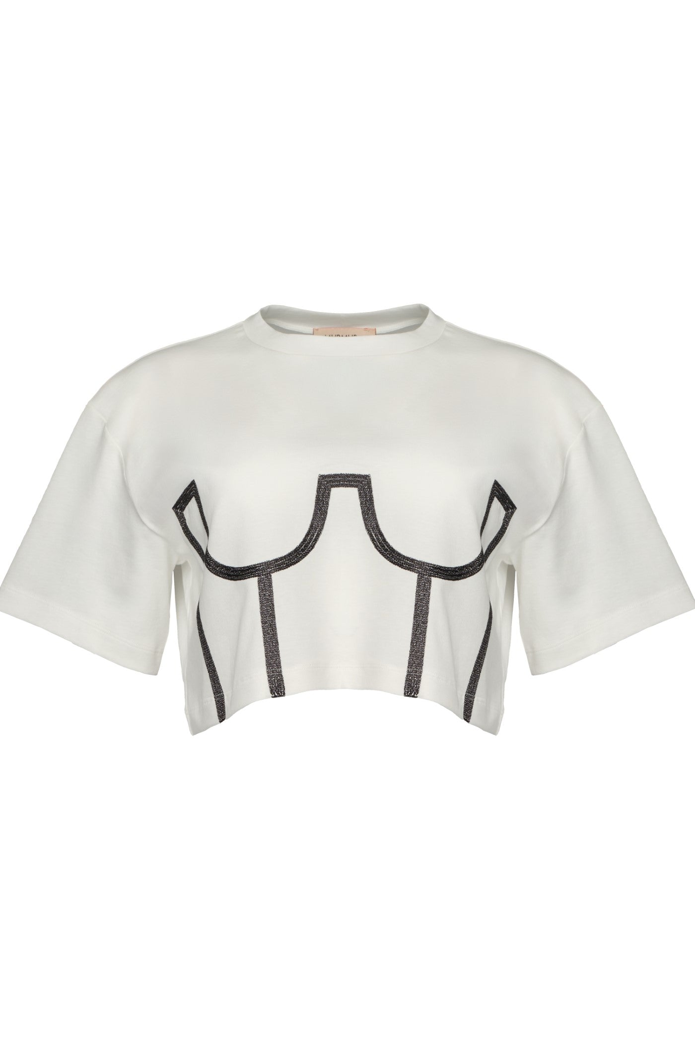 Tricou alb decupat din bumbac organic Draft
