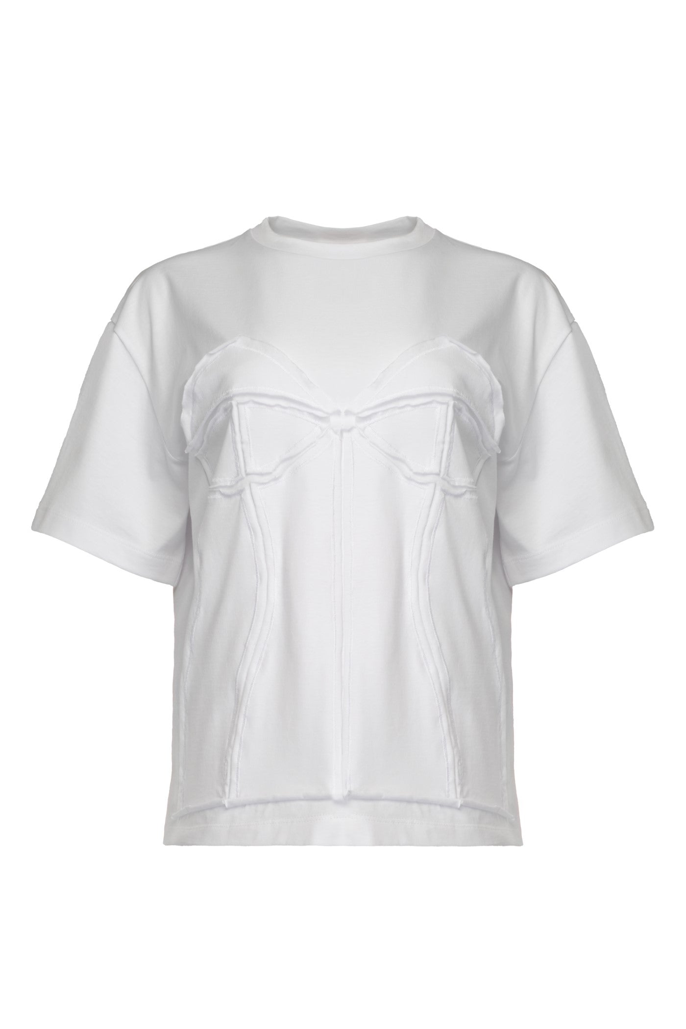 Tricou alb din bumbac organic Deconstructed