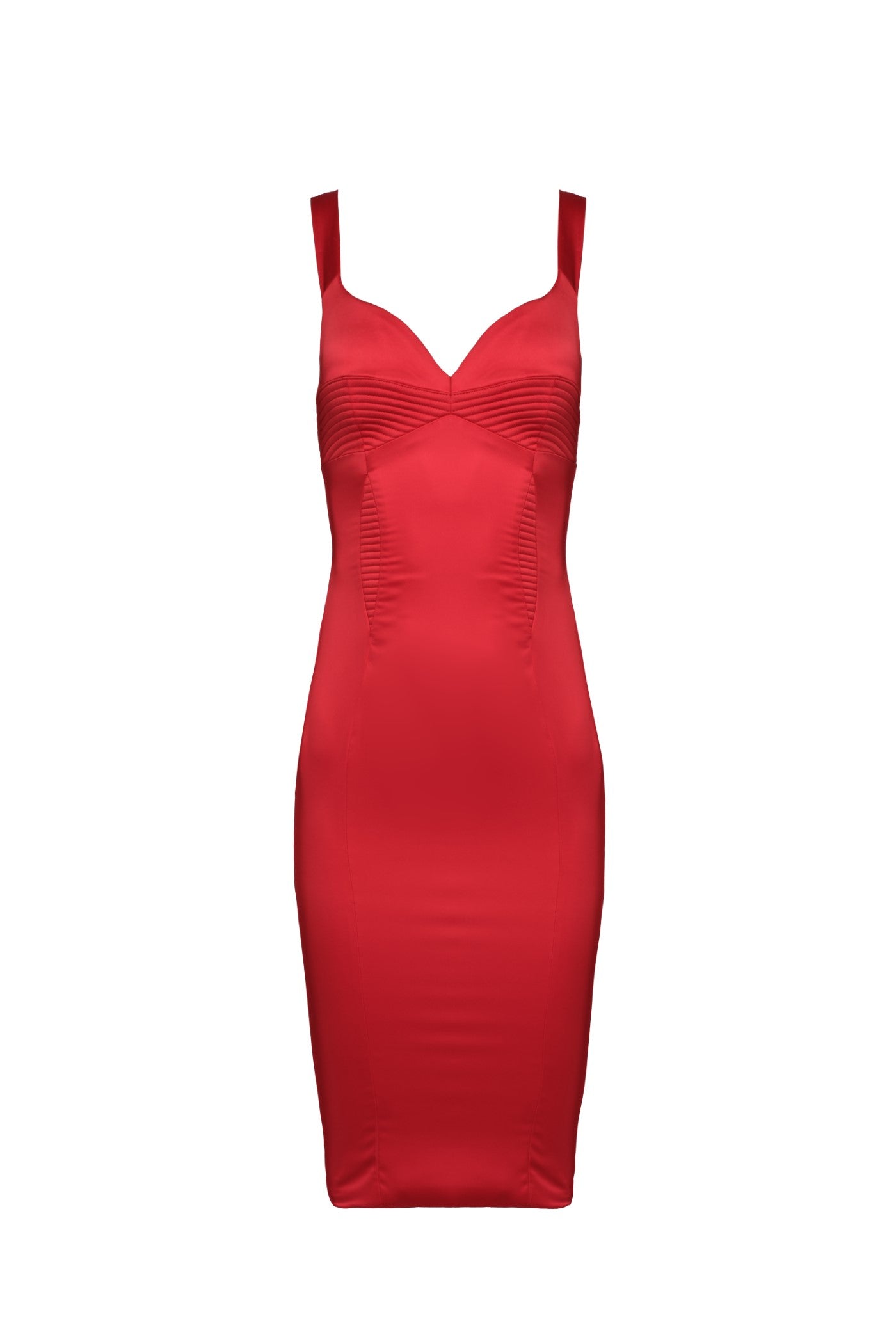 Rochie rosie din satin elastic Haze