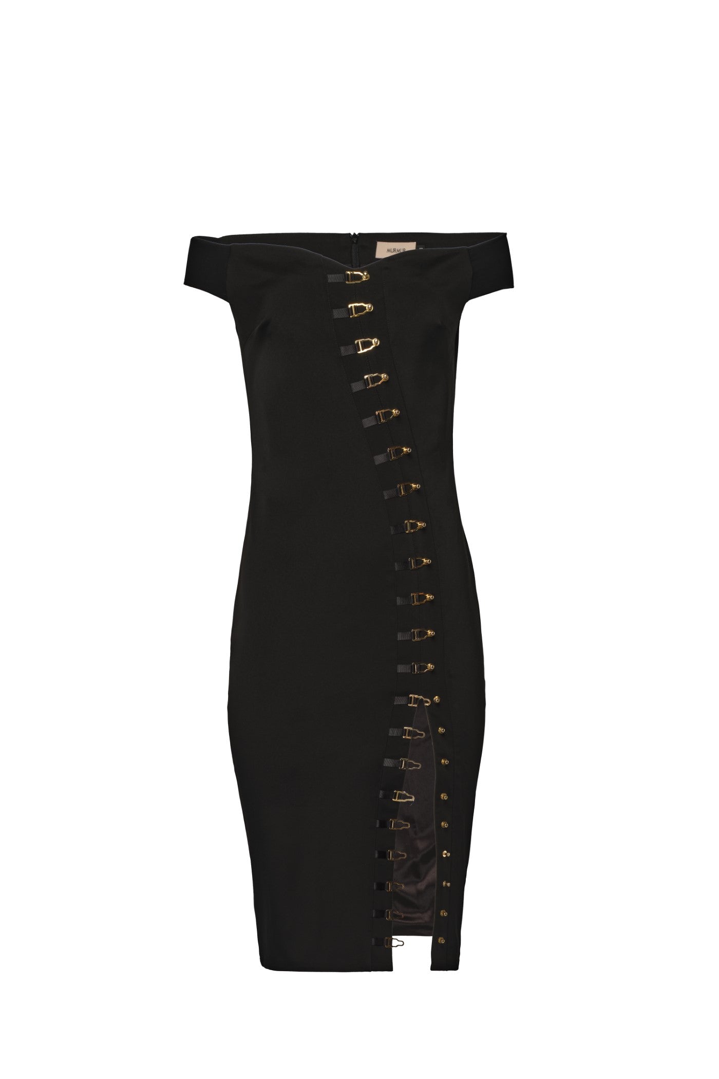 Rochie neagra mulata cu decolteu Ivy