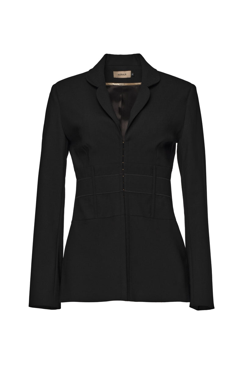 Blazer negru cu inchidere frontala Tomboy