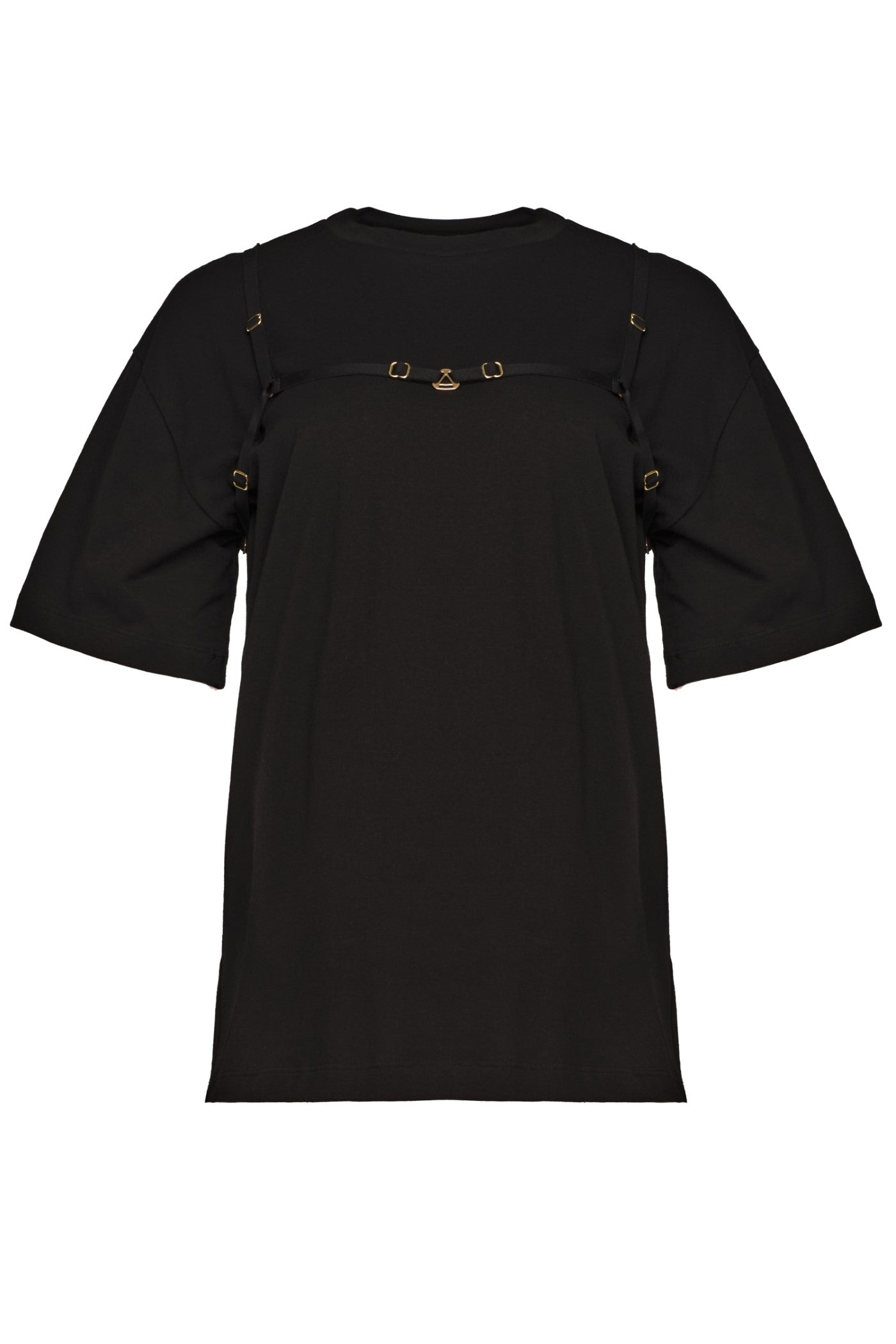 Tricou negru din bumbac organic Outline