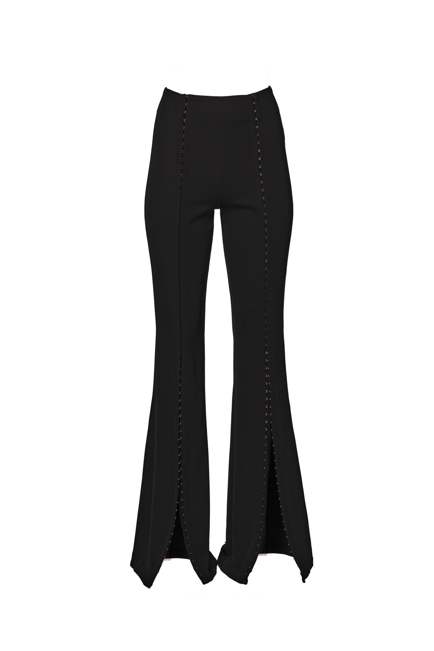 Pantaloni negri lungi evazati Snap