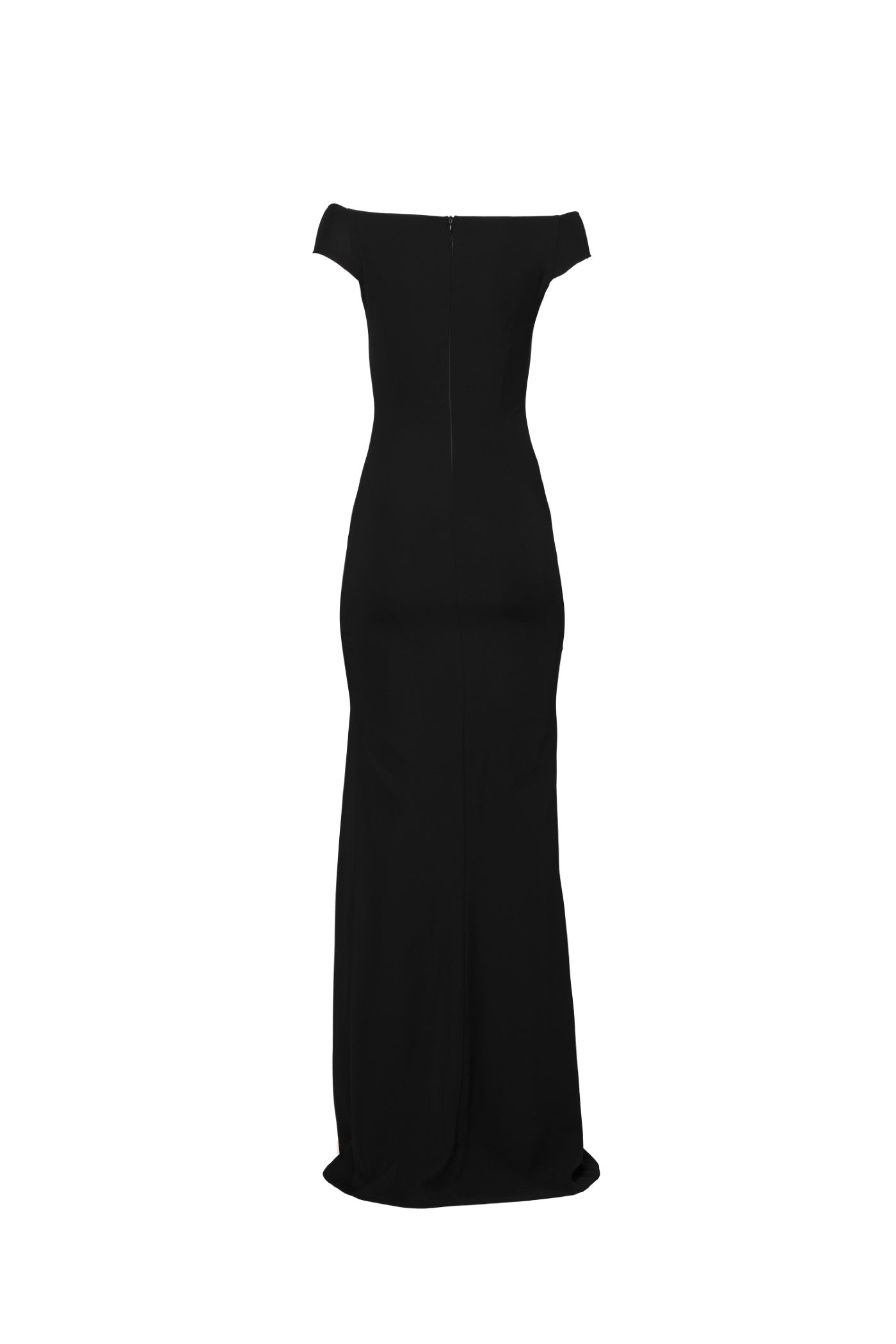 Rochie lunga neagra bodycon cu decolteu Ivy