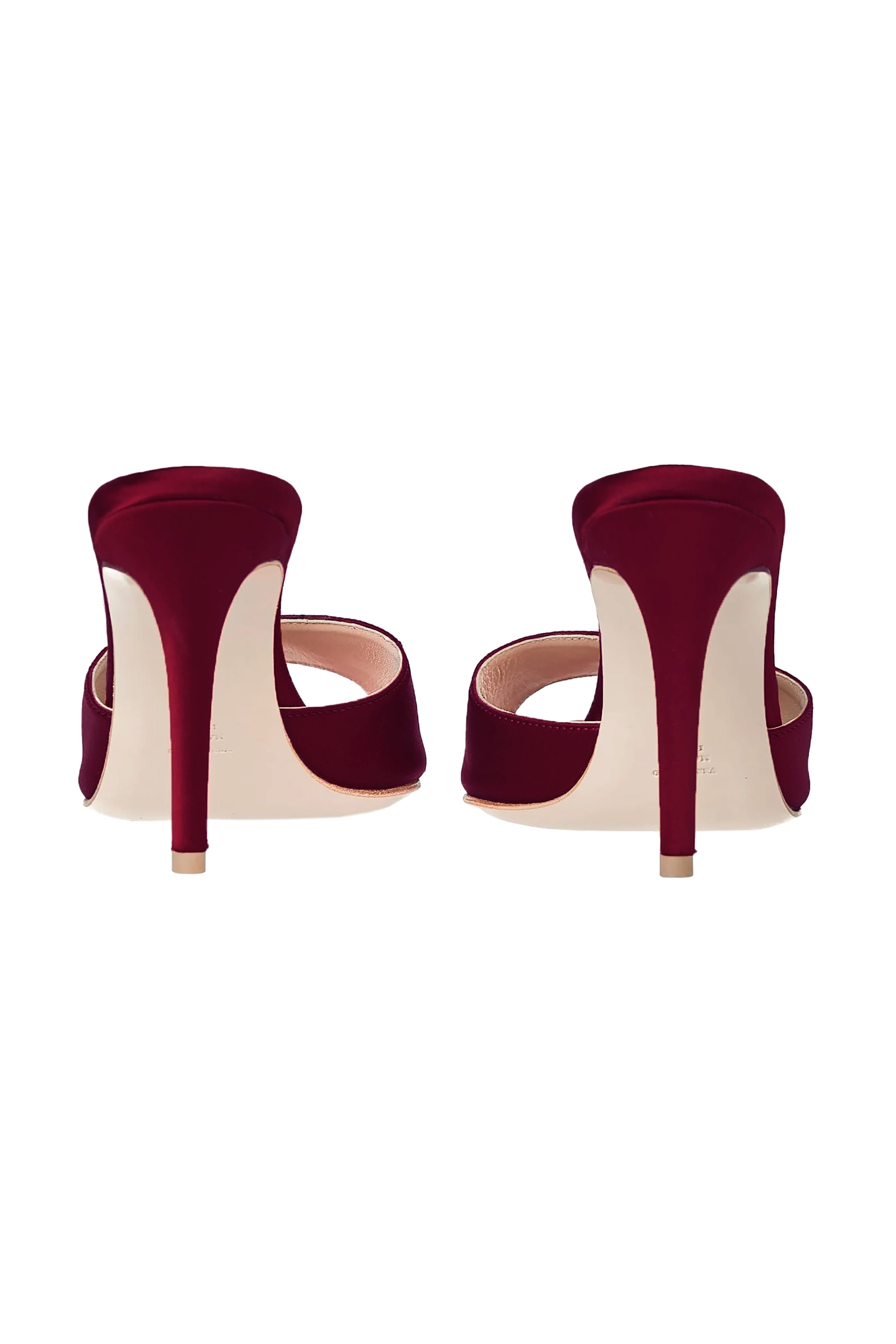 Pantofi rosii burgund din satin Secure